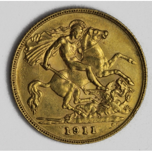 1916 - Half Sovereign 1911, S.4006, EF, edge nick.