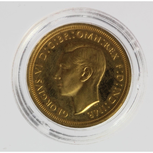 1920 - Half Sovereign 1937 Proof aFDC in a hard plastic capsule