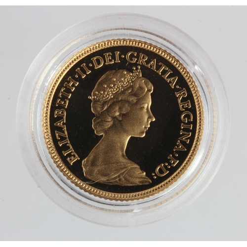 1926 - Half Sovereign 1980 Proof FDC in a hard plastic capsule