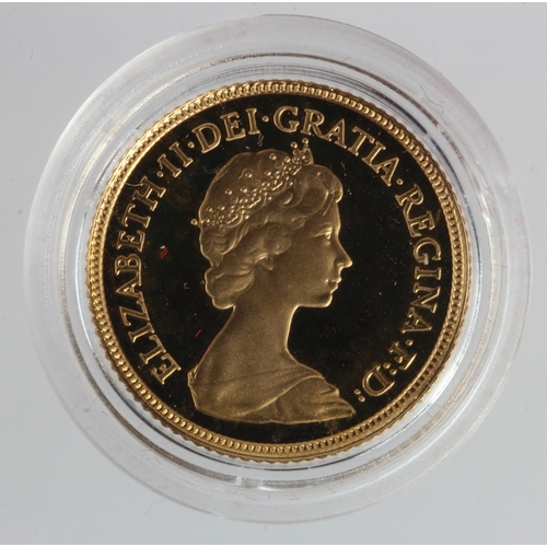 1929 - Half Sovereign 1984 Proof FDC in a hard plastic capsule