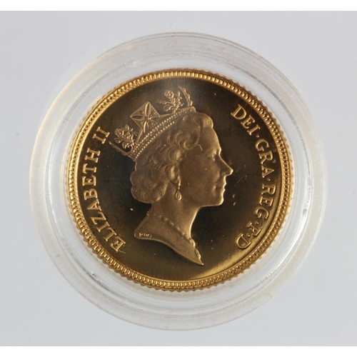 1930 - Half Sovereign 1985 Proof FDC in a hard plastic capsule