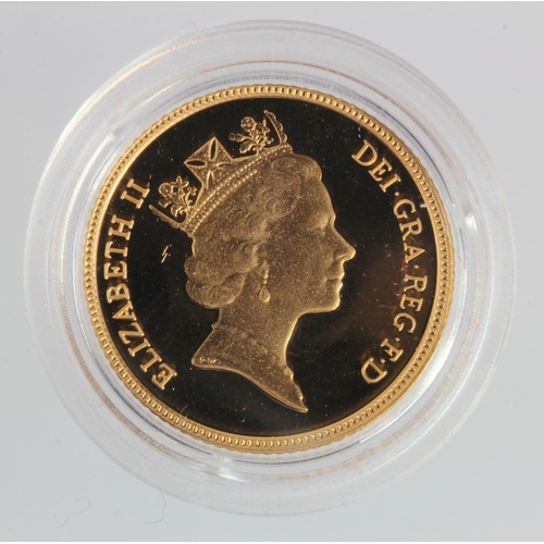 1931 - Half Sovereign 1986 Proof FDC in a hard plastic capsule