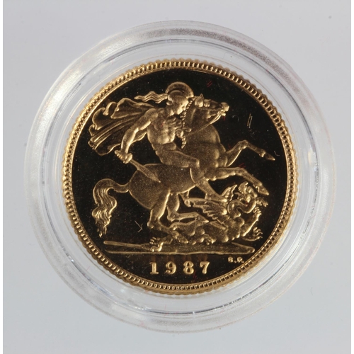 1932 - Half Sovereign 1987 Proof FDC in a hard plastic capsule