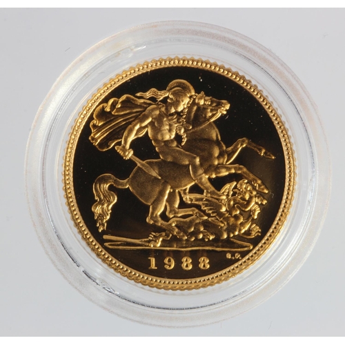 1933 - Half Sovereign 1988 Proof FDC in a hard plastic capsule