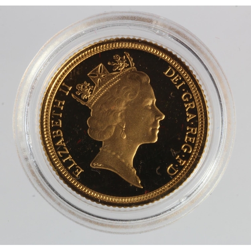 1935 - Half Sovereign 1990 Proof FDC in a hard plastic capsule