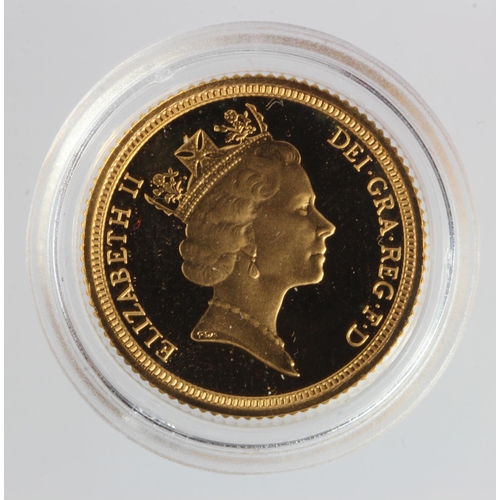 1936 - Half Sovereign 1991 Proof FDC in a hard plastic capsule