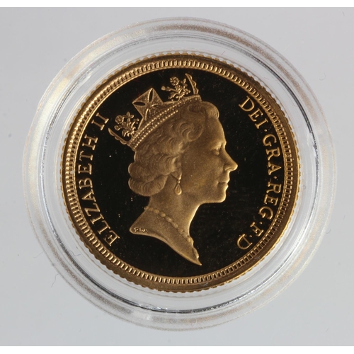 1937 - Half Sovereign 1992 Proof FDC in a hard plastic capsule