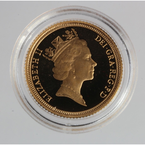 1939 - Half Sovereign 1994 Proof FDC in a hard plastic capsule