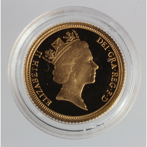 1940 - Half Sovereign 1995 Proof FDC in a hard plastic capsule