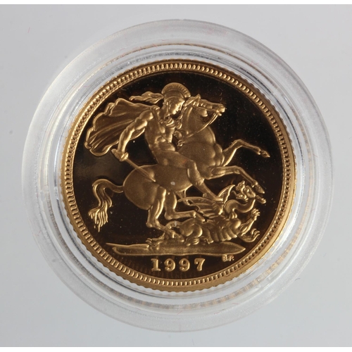 1942 - Half Sovereign 1997 Proof FDC in a hard plastic capsule