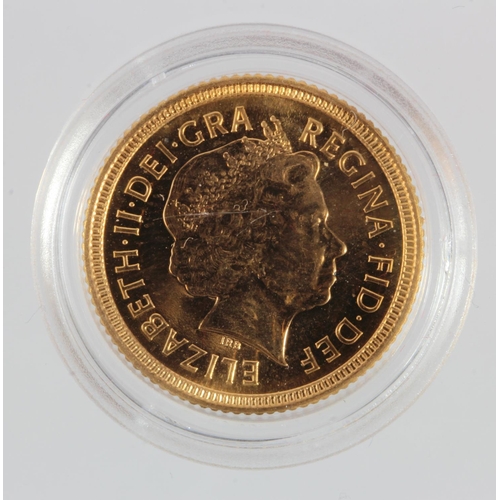 1945 - Half Sovereign 2000 BU in a hard plastic capsule