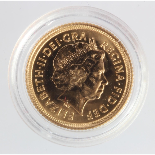 1948 - Half Sovereign 2001 BU in a hard plastic capsule