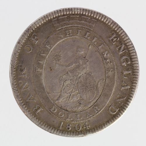 2149 - Dollar 1804, Bank of England, top leaf to left of E, upright K to left of shield, S.3768, F-GF