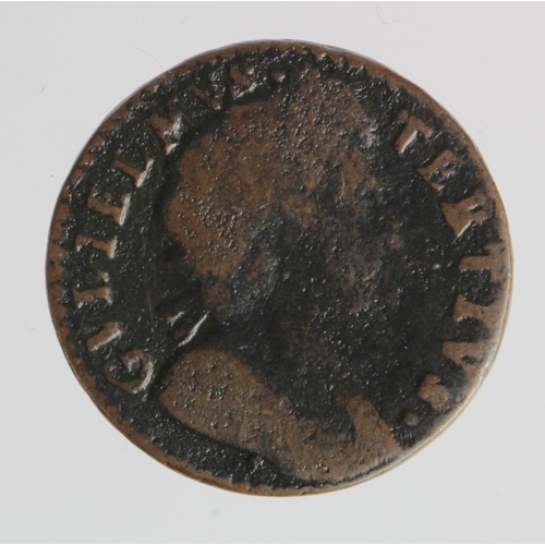 2174 - Farthing 1700 r over b and unbarred As in Britannia. about Fine (rare)