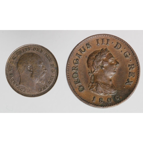 2188 - Farthing 1806 GVF and Third Farthing 1902 nEF