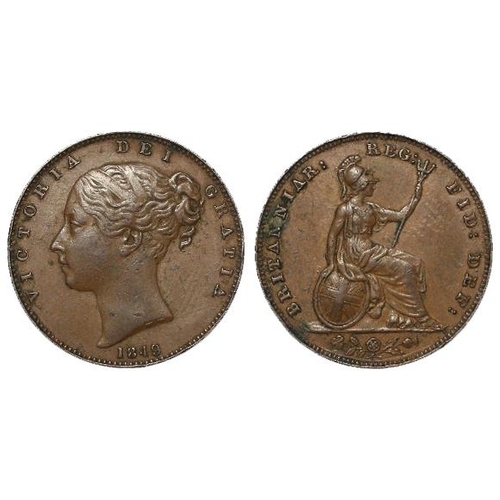 2196 - Farthing 1849, rare date, GVF