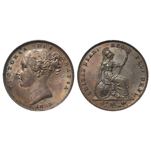 2197 - Farthing 1853 GEF traces of lustre