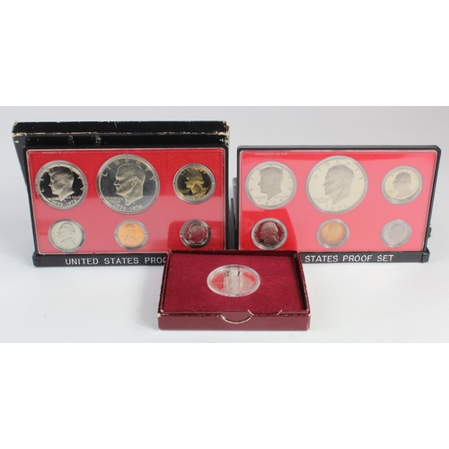 2614 - USA: Proof Sets (2): 1975 and 1978, plus George Washington 1732-1982 silver Half Dollar FDC boxed wi... 