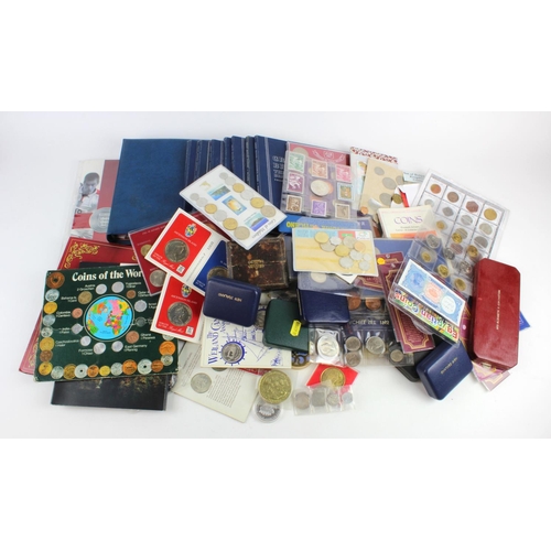 2624 - World Coins, a stacker box of material including mixed coins, sets and whitman folders.