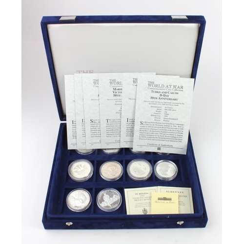 2630 - World Silver Proof Crown-size (10) all from the 