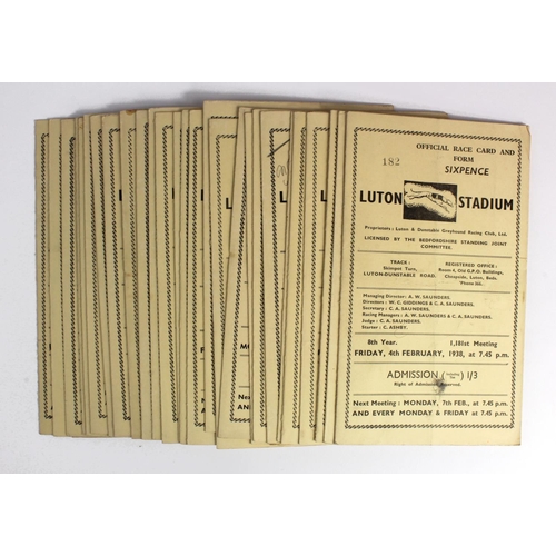 2706 - Greyhound Race Cards - Luton 1937-1938.  (28)