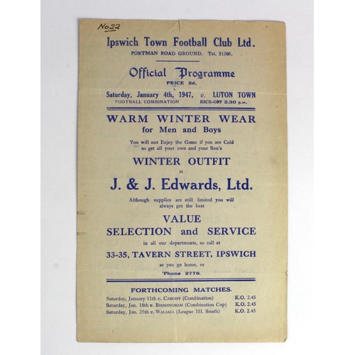 2727 - Ipswich Town v Luton 4/1/1947  F/C