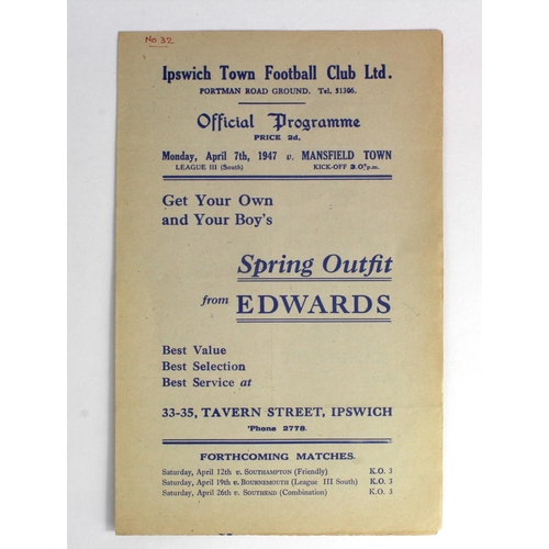 2728 - Ipswich Town v Mansfield Town 7/4/1947 League 3 South