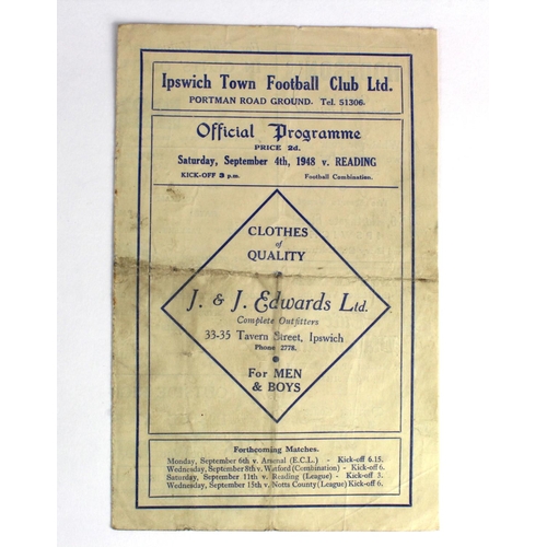 2733 - Ipswich Town v Reading 4th Sept 1948 Football Combination