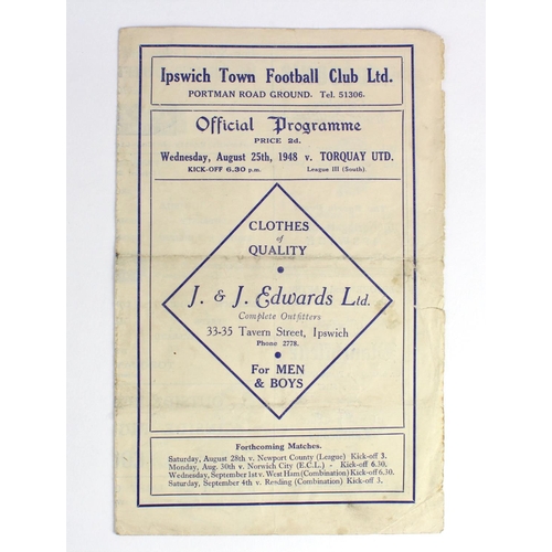 2737 - Ipswich Town v Torquay Utd 25th August 1948 League 3 South