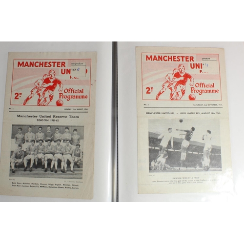 2749 - Manchester United Reserve programmes (x38) and FA Youth Cup (x11), from 1956 to 1963.  Tokens remove... 