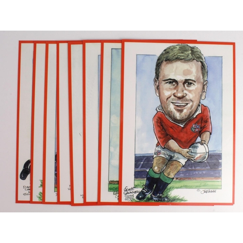 2770 - Welsh Rugby Cards - scarce set of 8 colour 8