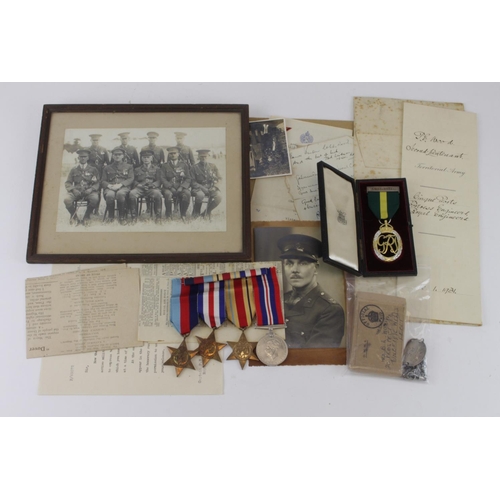 954 - WW2 Officers Group with 1939-45 Star, F&G Star, Africa Star, War Medal and cased Territorial Decorat... 