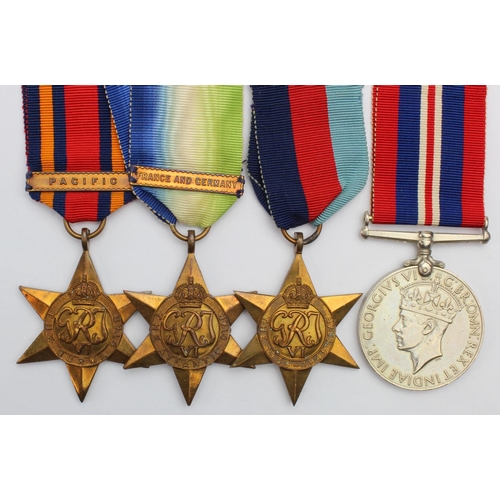 956 - WW2 original medals & bars, 1939-45 Star, Atlantic Star + France and Germany clasp, Burma Star + Pac... 