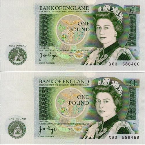 65 - ERROR Page 1 Pound (2) issued 1978, a consecutively numbered pair of error notes, both have missing ... 