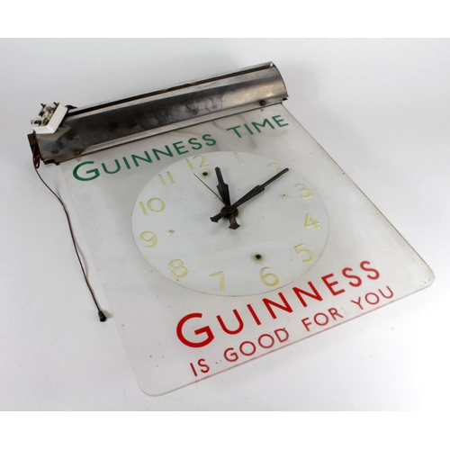 118 - Guinness perspex advertising clock, circa 1950s, reads 'Guinness Time, Guinness is Good For You', si... 