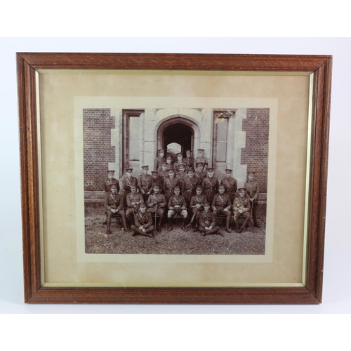 442 - WWI interest. Black & white portait photograph depicting twenty-six officers from the Royal East Ken... 