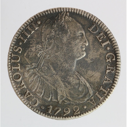 1000 - Spanish Mexico silver 8 Reales 1792 Mo FM, dark nVF