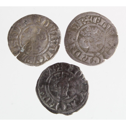 101 - Edward I Bristol silver halfpennies (3): Class 3 F, ditto with a crack, and Class 4c S.1439 toned GF... 