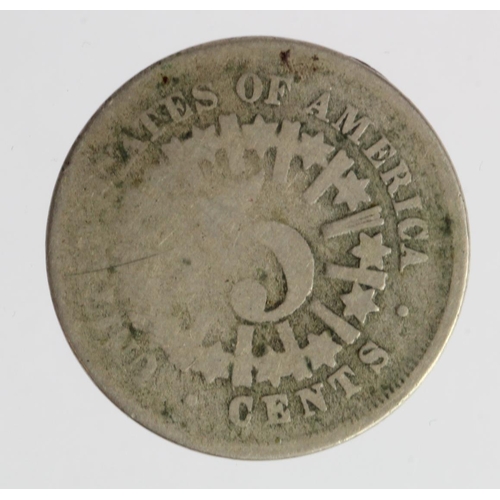 1010 - USA 5c 1867 with rays Fine