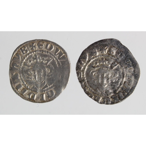 102 - Edward I Bristol silver pennies (2): Class 9b, star on breast, off-centre GF, and Class 9b2 nVF; wit... 