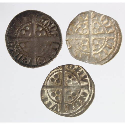 106 - Edward I Bury St Edmunds silver pennies (3): Class 9b1 off-centre GF, S.1417 toned GF, and another c... 