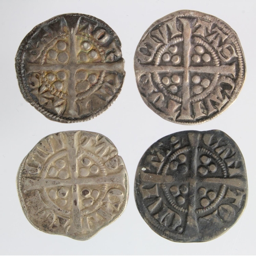 110 - Edward I Canterbury silver pennies (4): Class 3 VF, Class 4a GF, Class 4c GF, and Class 4c/d, toned ... 