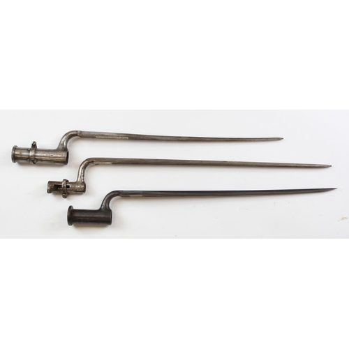 1125 - Socket Bayonets - British Model 1842 Lovell's Patent. Brown Bess Bayonet 1839 and Austrian Lorenz Mo... 