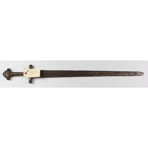 1131 - Sword - a re-enactors all steel construction Viking Sword, possibly Saxon? Double edged blade 26