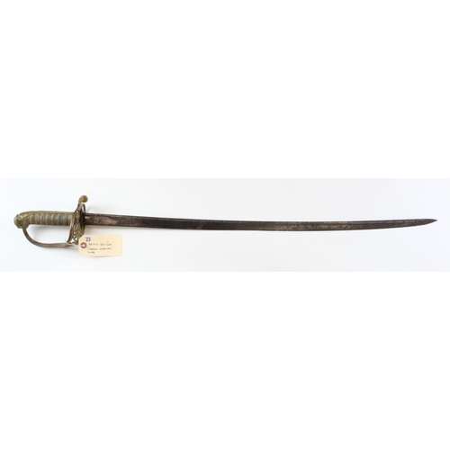 1132 - Sword - an 1822 Pattern Infantry Officers Sword, no Scabbard. Pipe back blade 32