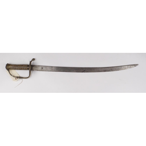 1134 - Sword - an 18th/19th Century Hunting hanger. Unfullered blade 23