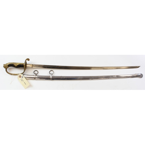 1169 - Sword - Japanese NCOs Sword. Kyu Gunto for the Navy. Slim curved blade 26