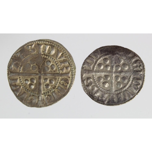 117 - Edward I Durham silver pennies (2): Class 2b aVF, and Class 3b nVF; with tickets/provenances.