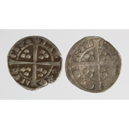 121 - Edward I Exeter silver pennies (2): Class 9b1 F/GF, and Class 9b2 F; with tickets/provenances.