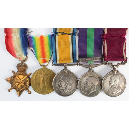 1236 - 1915 Star Trio (54795 Gnr J S Drake RFA) (A-Sjt on Pair), GSM GV with N.W.Persia clasp (54795 A-Sjt ... 